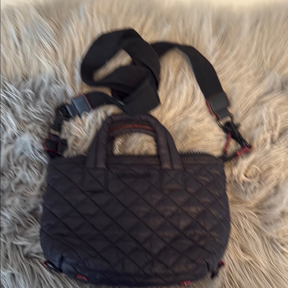 Black Quilted Crossbody Bag with Adjustable Strap